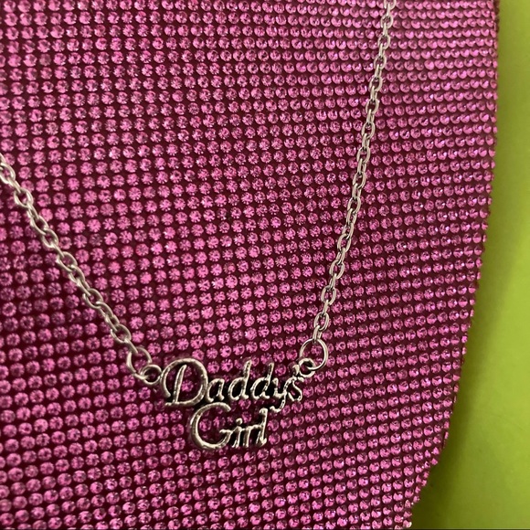 NEW Daddy’s Girl Nameplate Word Script Name Necklace Father’s Day Egirl Scene - Picture 2 of 4
